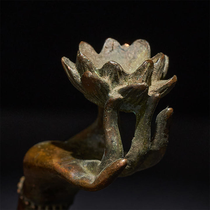 Buddha Stones, Main de Bouddha classique, Lotus, Alliage, Décoration intérieure, 4,7 x 2,9 x 8,4 cm - image 8