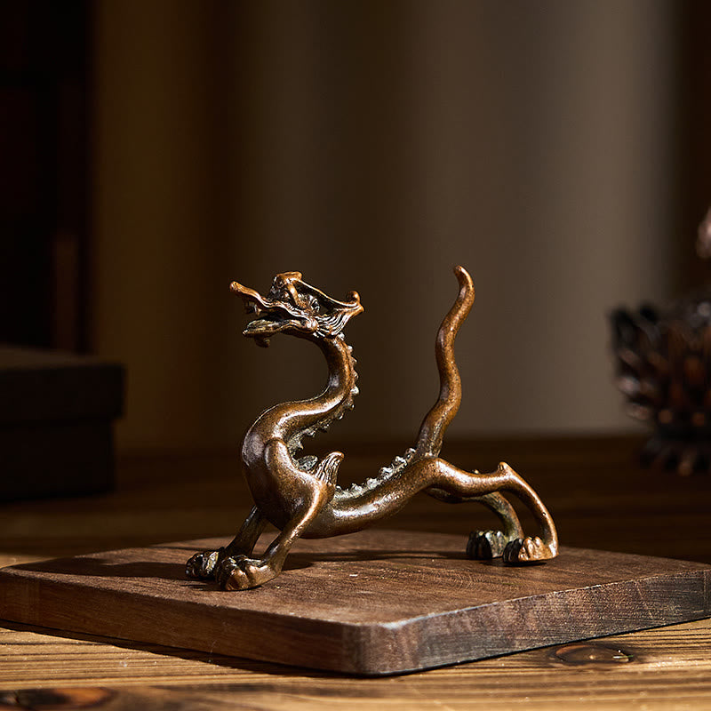 Buddha Stones Mini Dragon en Alliage Porte-bonheur et Protection Décoration Intérieure 7,6 x 2,5 x 5,4 cm - image 4