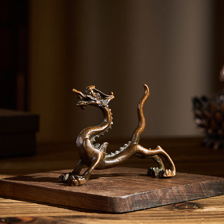 Buddha Stones Mini Dragon en Alliage Porte-bonheur et Protection Décoration Intérieure 7,6 x 2,5 x 5,4 cm - image 4