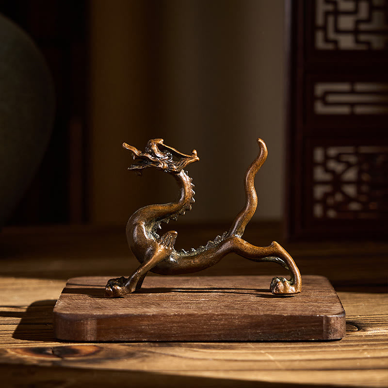 Buddha Stones Mini Dragon en Alliage Porte-bonheur et Protection Décoration Intérieure 7,6 x 2,5 x 5,4 cm - image 3