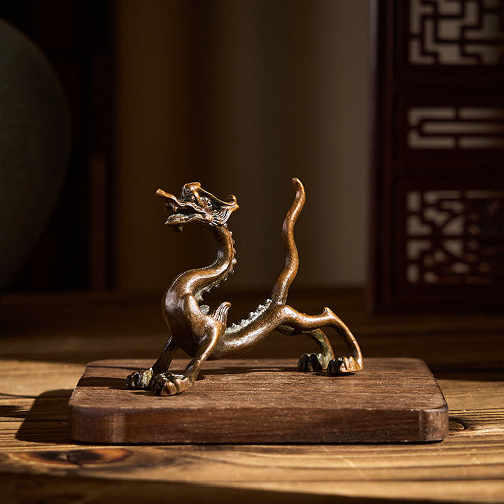 Buddha Stones Mini Dragon en Alliage Porte-bonheur et Protection Décoration Intérieure 7,6 x 2,5 x 5,4 cm - image 5