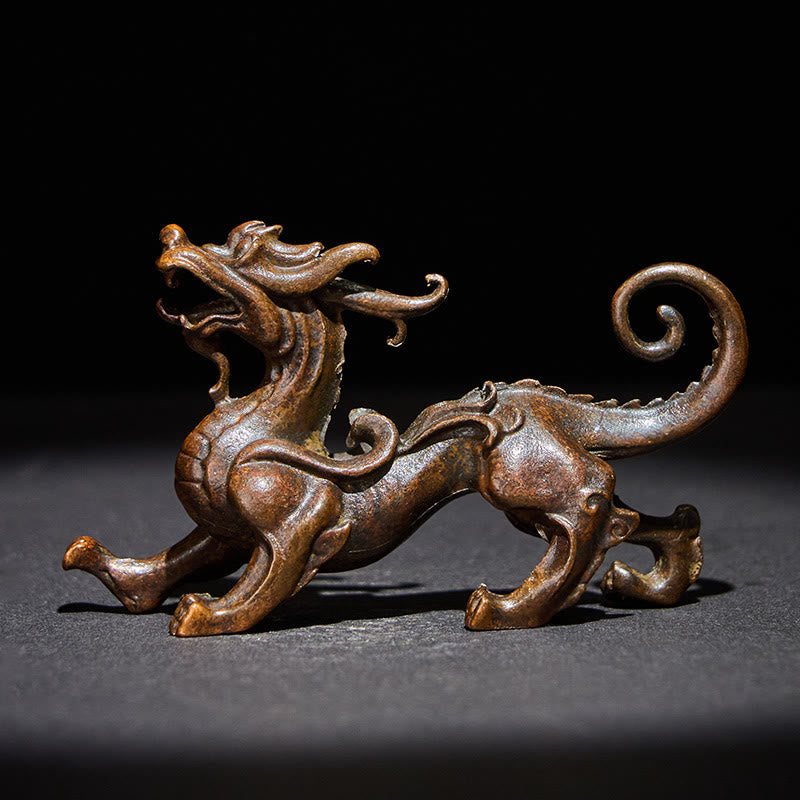 Buddha Stones Feng Shui Petite PiXiu en alliage, porte-bonheur et richesse, 9,2 x 2,4 x 5,2 cm - PiXiu 9,2*2,4*5,2 cm - image 0