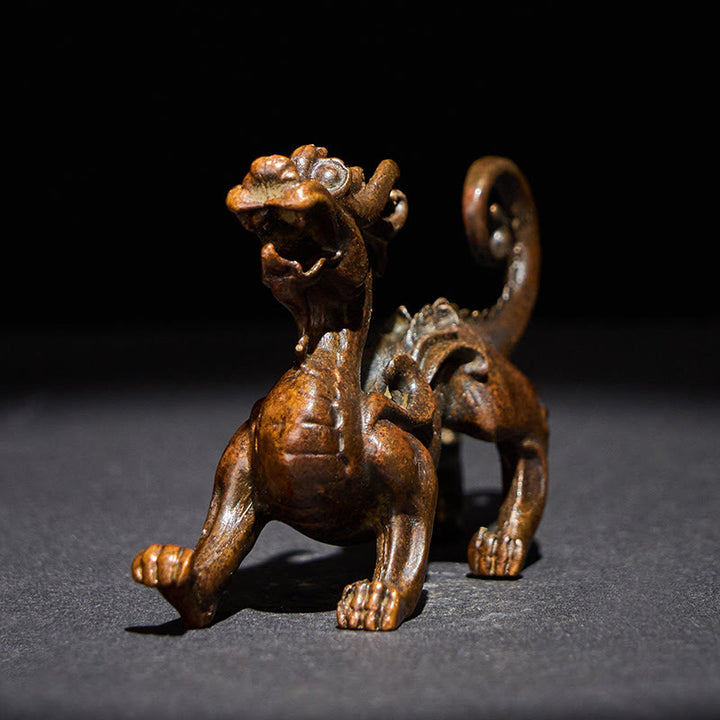 Buddha Stones Feng Shui Petite PiXiu en alliage, porte-bonheur et richesse, 9,2 x 2,4 x 5,2 cm - image 1