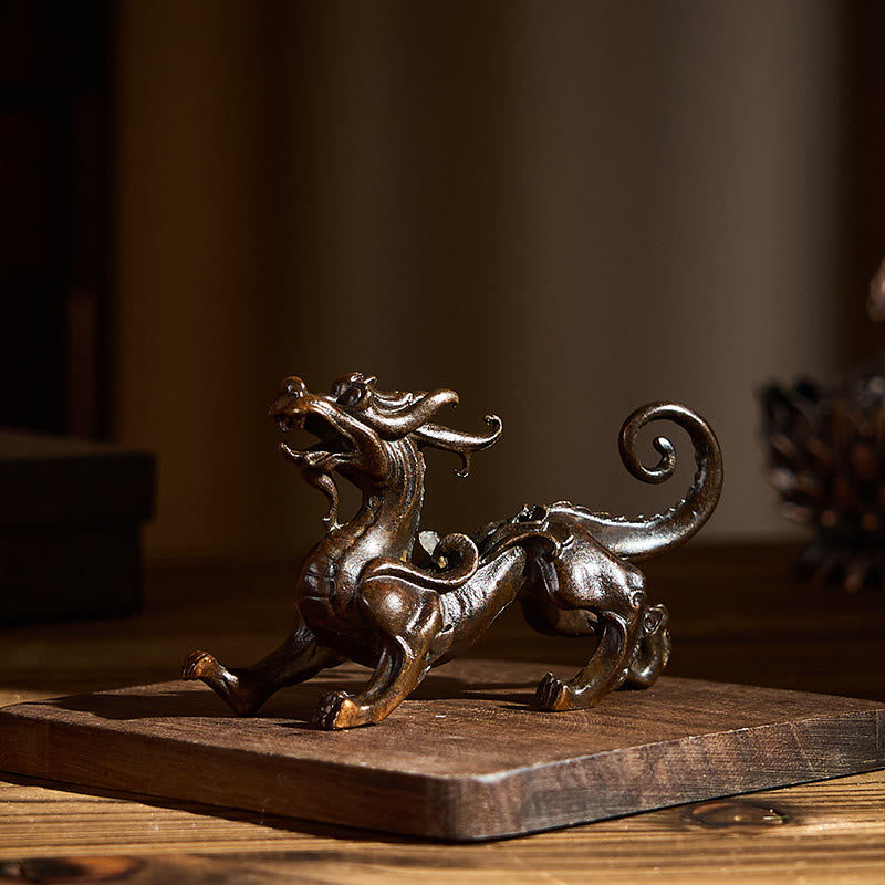 Buddha Stones Feng Shui Petite PiXiu en alliage, porte-bonheur et richesse, 9,2 x 2,4 x 5,2 cm - image 4