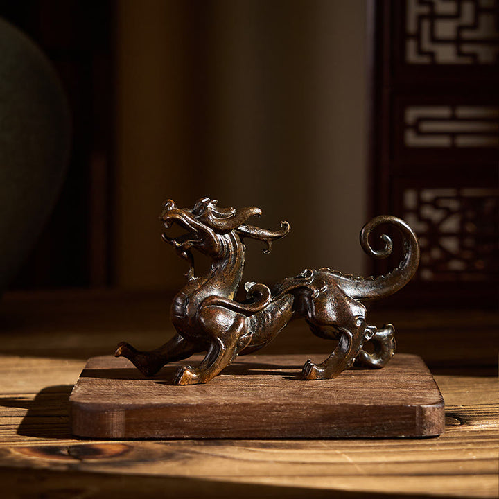 Buddha Stones Feng Shui Petite PiXiu en alliage, porte-bonheur et richesse, 9,2 x 2,4 x 5,2 cm - image 3