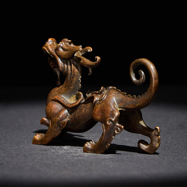 Buddha Stones Feng Shui Petite PiXiu en alliage, porte-bonheur et richesse, 9,2 x 2,4 x 5,2 cm - image 2