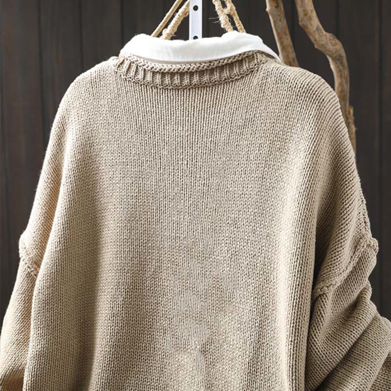 Gilet cardigan à manches longues pour femme en coton, orné de boutons et de motifs patchwork de Buddha Stones - image 3