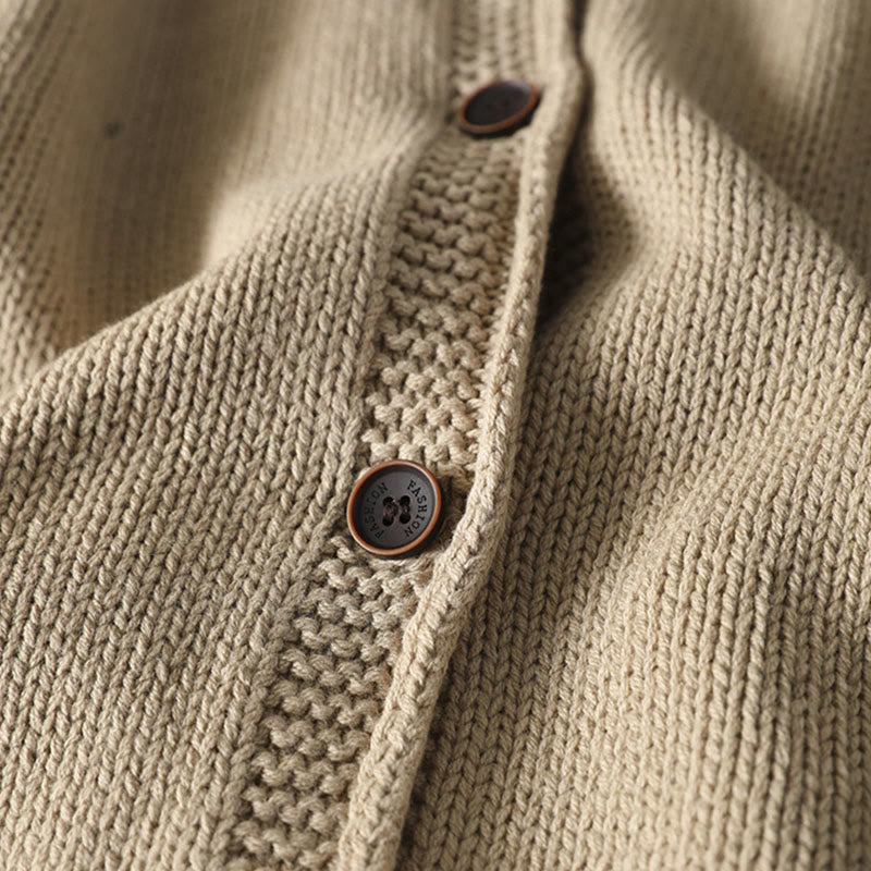 Gilet cardigan à manches longues pour femme en coton, orné de boutons et de motifs patchwork de Buddha Stones - image 8