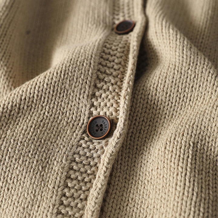 Gilet cardigan à manches longues pour femme en coton, orné de boutons et de motifs patchwork de Buddha Stones - image 8