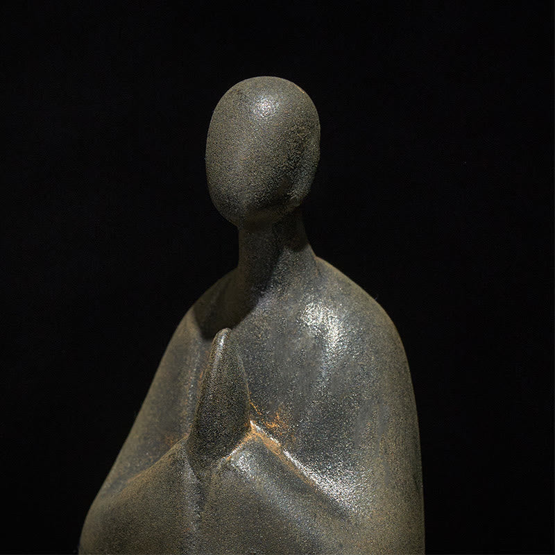 Statue de Buddha Stones, faite à la main, sans forme, en résine moulée rouillée et poudre de fer, 11,5 x 9 x 6,5 cm - image 5