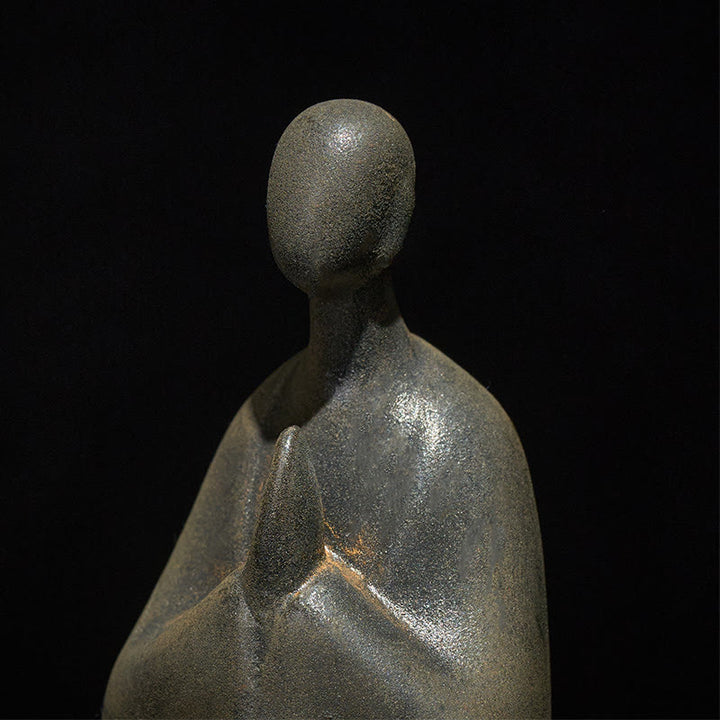 Statue de Buddha Stones, faite à la main, sans forme, en résine moulée rouillée et poudre de fer, 11,5 x 9 x 6,5 cm - image 5