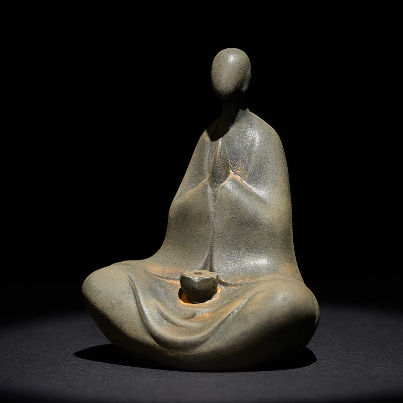 Statue de Buddha Stones, faite à la main, sans forme, en résine moulée rouillée et poudre de fer, 11,5 x 9 x 6,5 cm - image 3