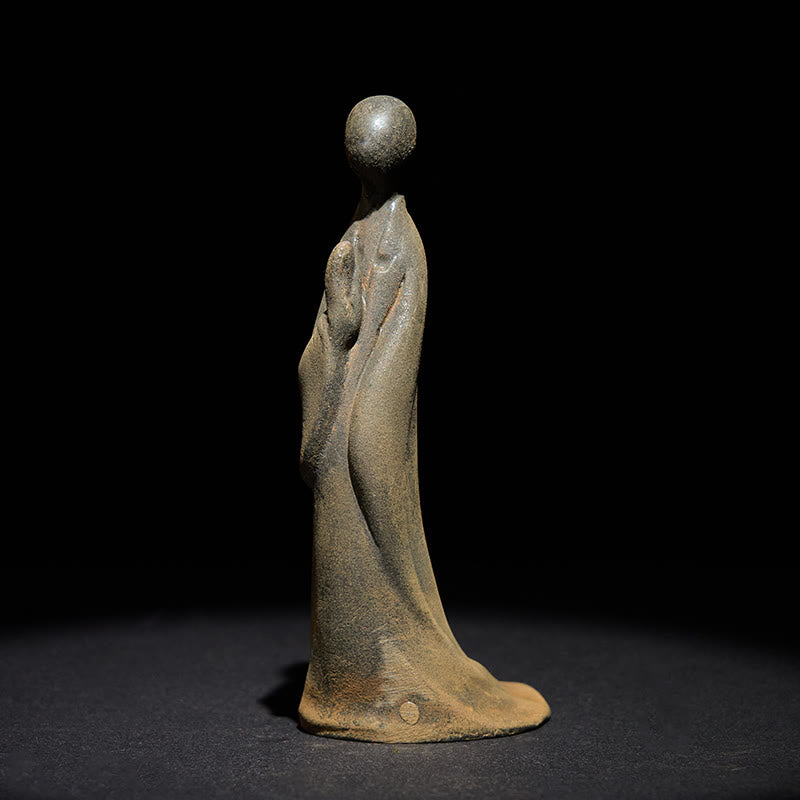 Statue de Buddha Stones en pierre, faite à la main, informe, en poudre de fer et résine rouille. Décoration - Bouddha 11*4*5 cm - image 0