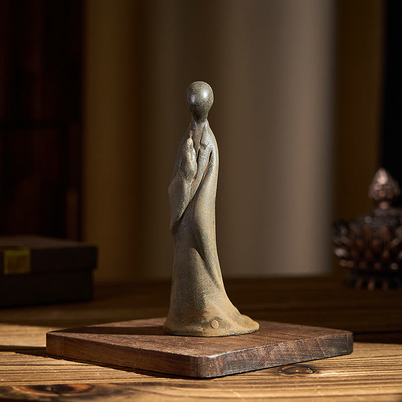 Statue de Buddha Stones en pierre, faite à la main, informe, en poudre de fer et résine rouille. Décoration - image 4