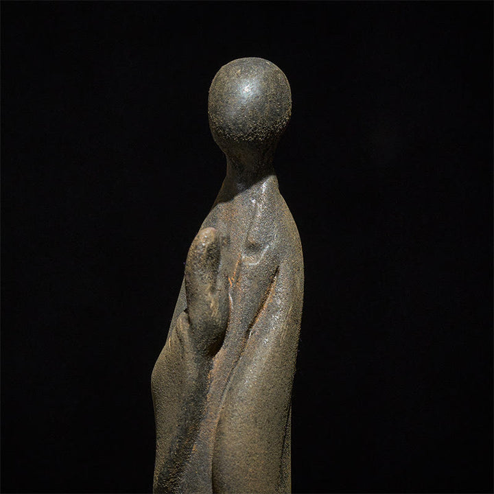 Statue de Buddha Stones en pierre, faite à la main, informe, en poudre de fer et résine rouille. Décoration - image 5