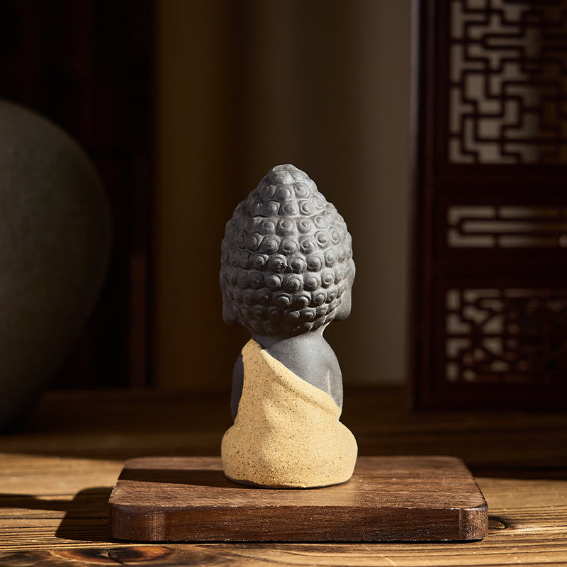 Buddha Stones, motif du Bouddha Tathagata, argile violette, décoration de bureau sérénité - image 5