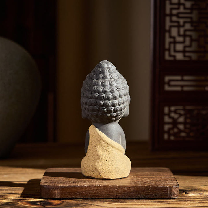 Buddha Stones, motif du Bouddha Tathagata, argile violette, décoration de bureau sérénité - image 5