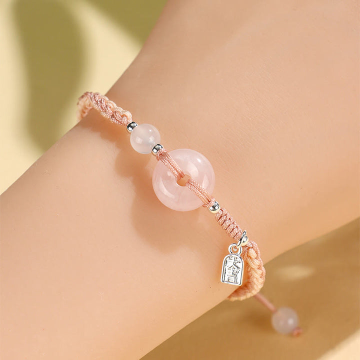 Bracelet porte-bonheur Buddha Stones en aventurine verte et agate, boucle de paix - image 6