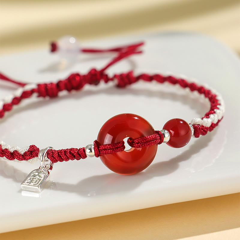 Bracelet porte-bonheur Buddha Stones en aventurine verte et agate, boucle de paix - image 9