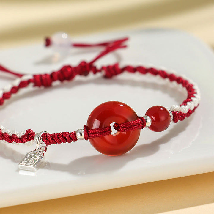 Bracelet porte-bonheur Buddha Stones en aventurine verte et agate, boucle de paix - image 9