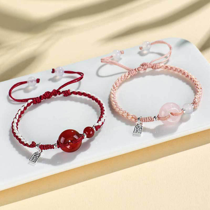 Bracelet porte-bonheur Buddha Stones en aventurine verte et agate, boucle de paix - image 19