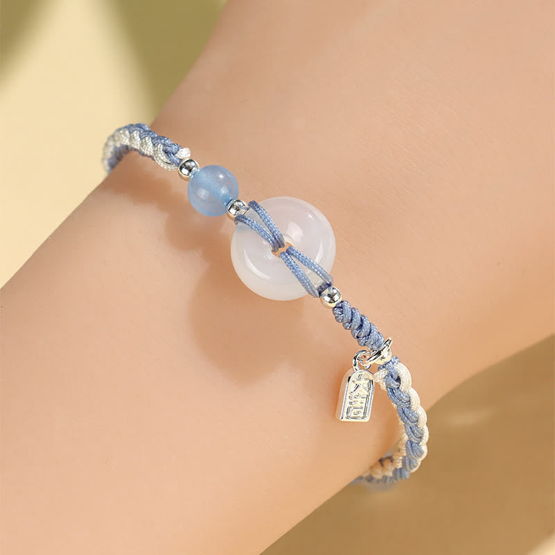 Bracelet porte-bonheur Buddha Stones en aventurine verte et agate, boucle de paix - image 16