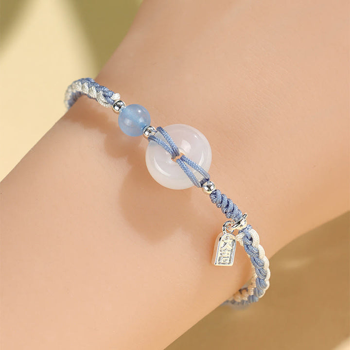 Bracelet porte-bonheur Buddha Stones en aventurine verte et agate, boucle de paix - image 16