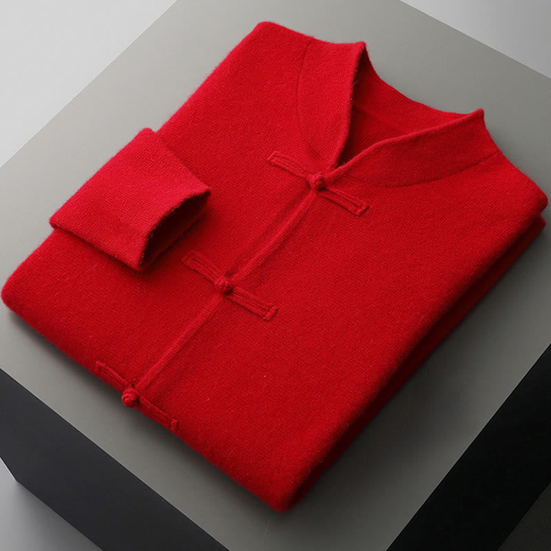 Pull en laine à manches longues pour homme, motif grenouille chinoise, couleur unie, Buddha Stones - image 7