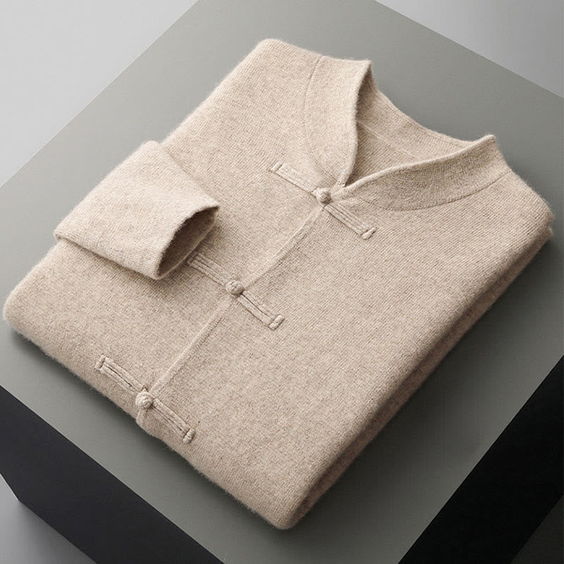 Pull en laine à manches longues pour homme, motif grenouille chinoise, couleur unie, Buddha Stones - image 9