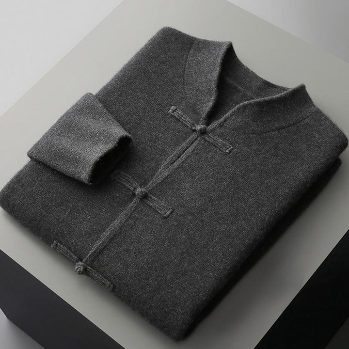 Pull en laine à manches longues pour homme, motif grenouille chinoise, couleur unie, Buddha Stones - image 17