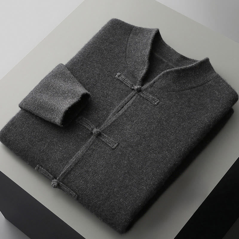 Pull en laine à manches longues pour homme, motif grenouille chinoise, couleur unie, Buddha Stones - image 17