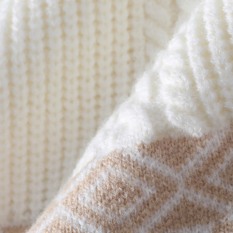 Pull en maille ethnique jacquard à manches longues pour homme avec poches , Buddha Stones - image 3