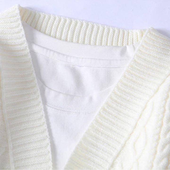 Pull en maille ethnique jacquard à manches longues pour homme avec poches , Buddha Stones - image 2