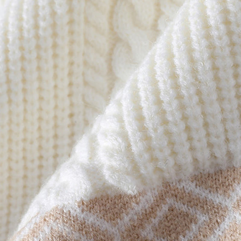 Pull en maille ethnique jacquard à manches longues pour homme avec poches , Buddha Stones - image 4