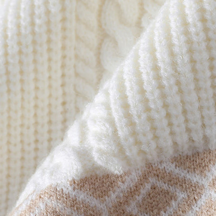 Pull en maille ethnique jacquard à manches longues pour homme avec poches , Buddha Stones - image 4