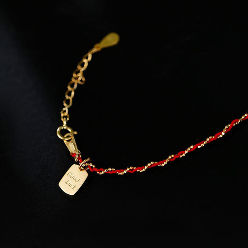 Bracelet porte-bonheur en argent sterling 925 et cordon rouge avec Buddha Stones  - image 3