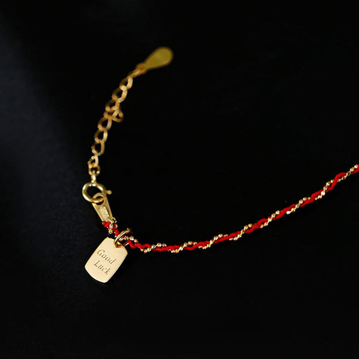Bracelet porte-bonheur en argent sterling 925 et cordon rouge avec Buddha Stones  - image 3