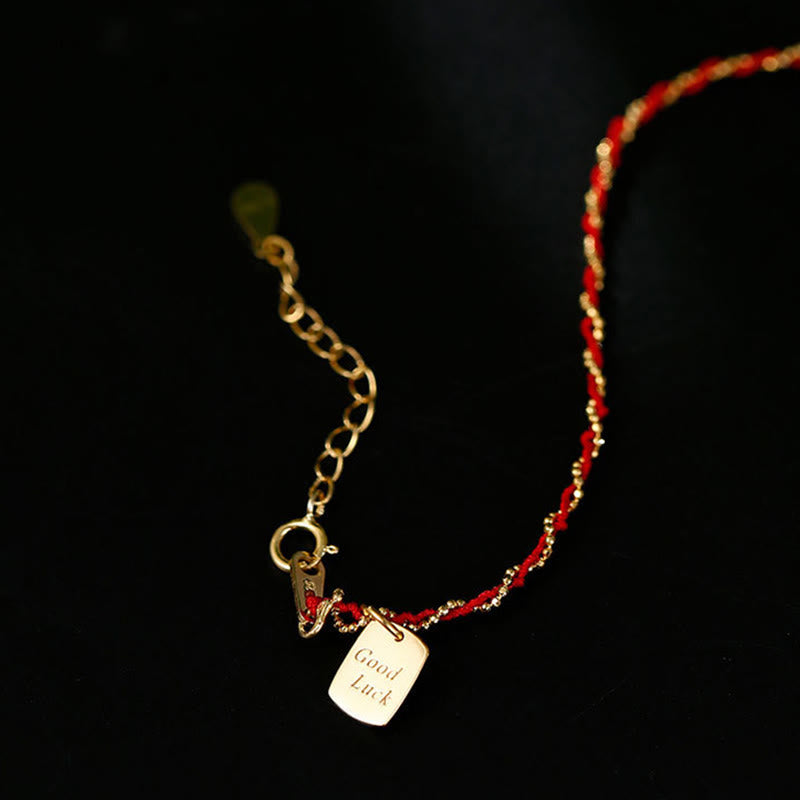 Bracelet porte-bonheur en argent sterling 925 et cordon rouge avec Buddha Stones  - image 4