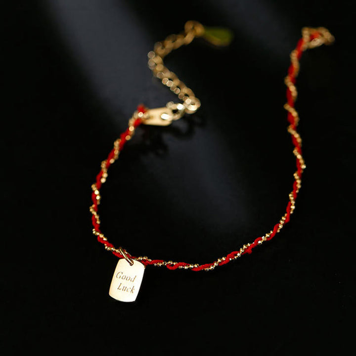 Bracelet porte-bonheur en argent sterling 925 et cordon rouge avec Buddha Stones  - image 2