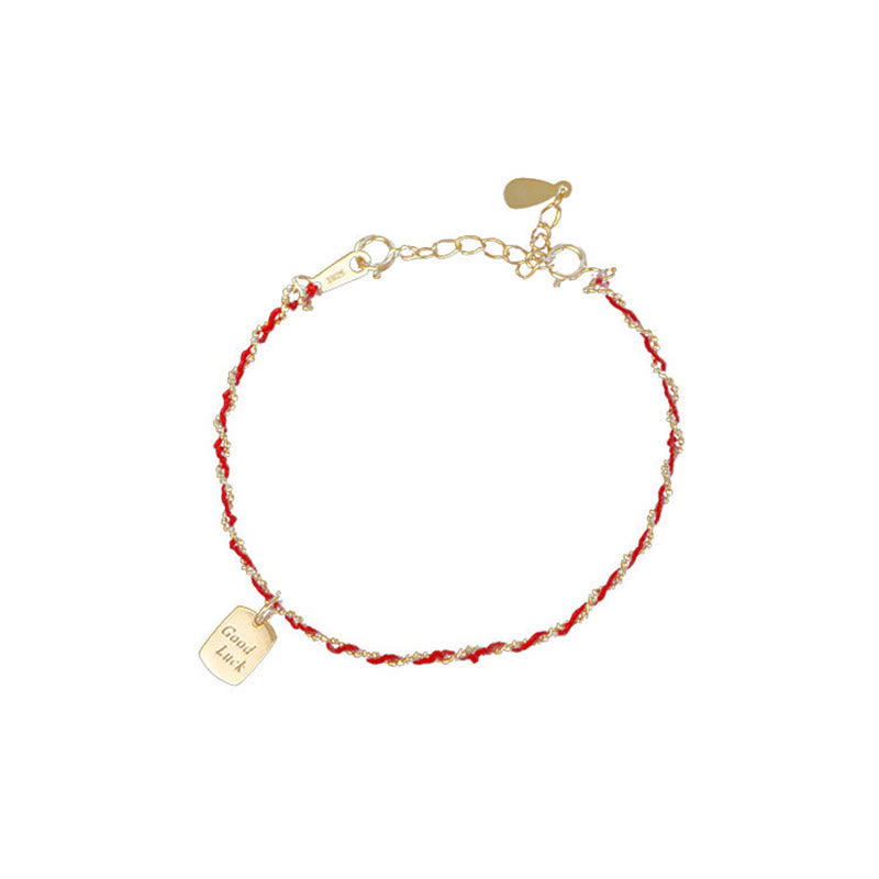Bracelet porte-bonheur en argent sterling 925 et cordon rouge avec Buddha Stones  - image 7