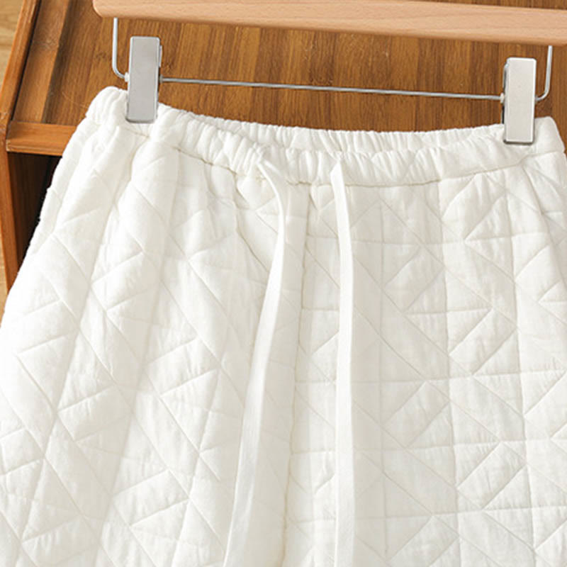 Pantalon thermique à jambes larges, cordon de serrage et poches, couleur unie, pour femme, de la Buddha Stones pour l'automne. - image 2