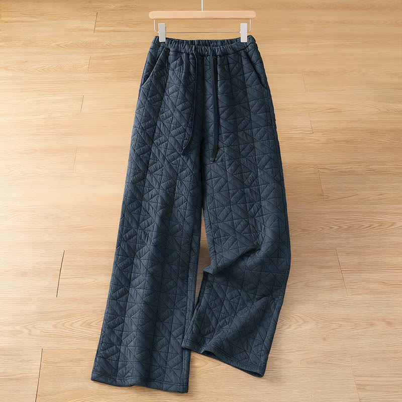 Pantalon thermique à jambes larges, cordon de serrage et poches, couleur unie, pour femme, de la Buddha Stones pour l'automne. - Bleu nuit - US8-10，UK/AU12-14，EU40-42 (2XL) - image 14