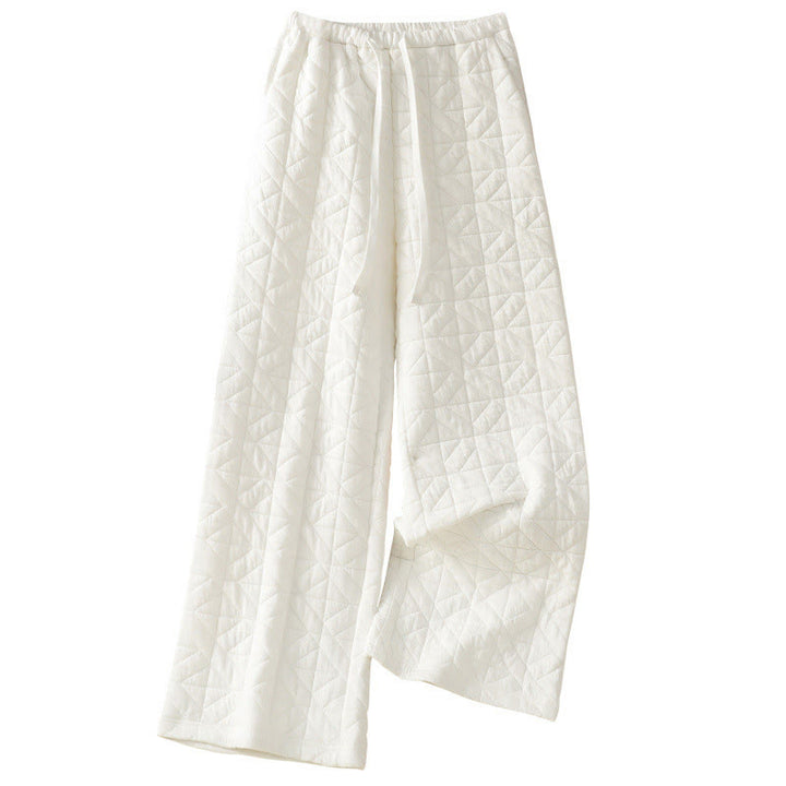 Pantalon thermique à jambes larges, cordon de serrage et poches, couleur unie, pour femme, de la Buddha Stones pour l'automne. - image 8