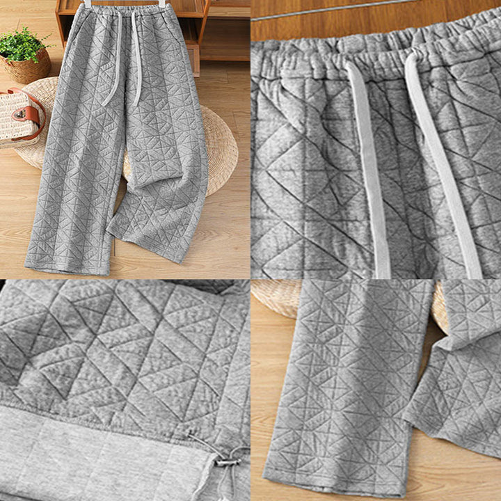 Pantalon thermique à jambes larges, cordon de serrage et poches, couleur unie, pour femme, de la Buddha Stones pour l'automne. - image 13