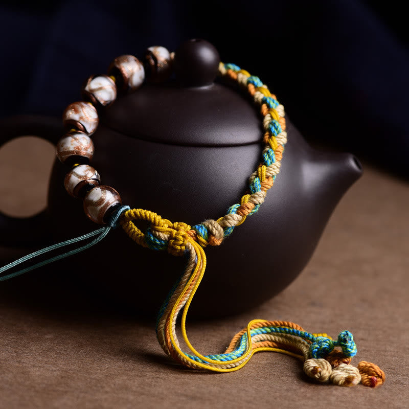 Bracelet en Buddha Stones, verre Liuli du Tibet, porte-bonheur pour la santé et la sécurité - image 1