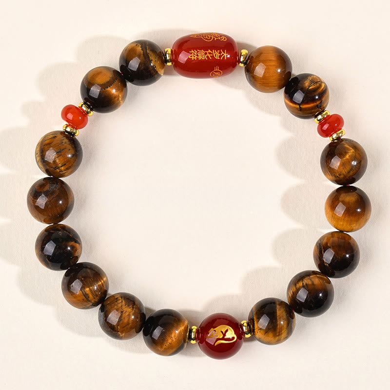 Bracelet de protection en agate rouge œil de tigre naturel Buddha Stones et les 12 signes du zodiaque chinois - 10 mm (Tour de poignet 16-17 cm) - Rat - image 20