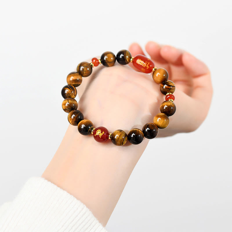 Bracelet de protection en agate rouge œil de tigre naturel Buddha Stones et les 12 signes du zodiaque chinois - image 14