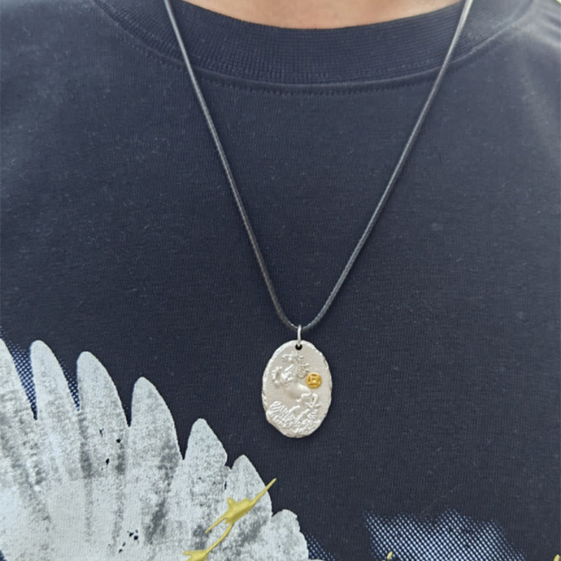 Buddha Stones, argent sterling 999, année du Cheval, pendentif collier de prospérité, chaîne en argent sterling 925. - image 4