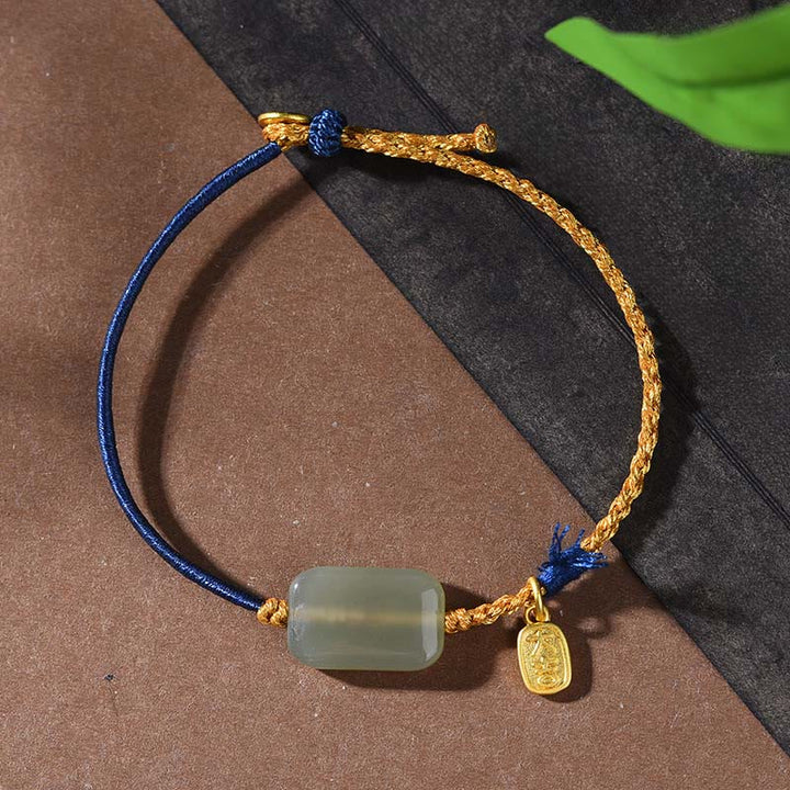 Bracelet de prospérité en argent sterling 925 et jade Hetian Buddha Stones - Bracelet Hetian Jade et Bleu Marine (Tour de poignet : 15-18 cm) - image 6