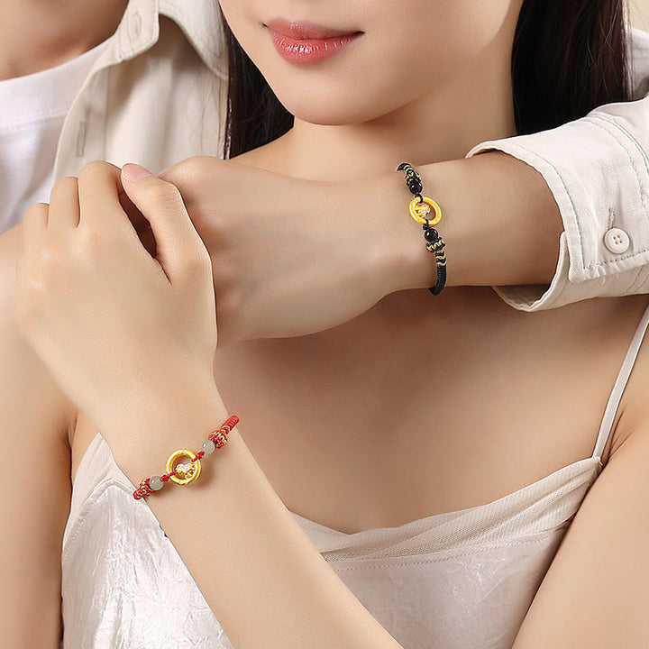 Bracelet de couple en argent sterling 925 avec boucle de paix et Buddha Stones, année du Cheval - image 13